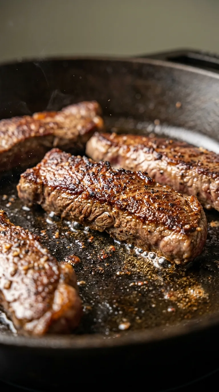 Sizzling Steak Strips and Zucchini: Garlic-Butter Beef Skillet – step 3: Sear the steak