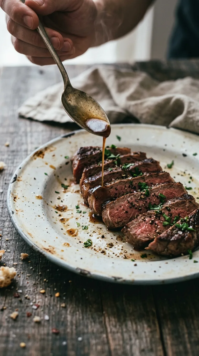 Steak Strip Loin: Seared Beef with Herb Butter – step 7: Slice and serve