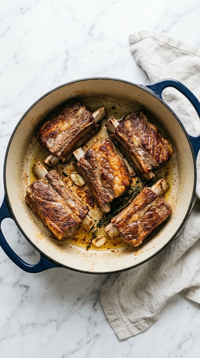 Beef Short Ribs with Polenta: Slow-Braised Italian Beef – step 1: Sear the beef