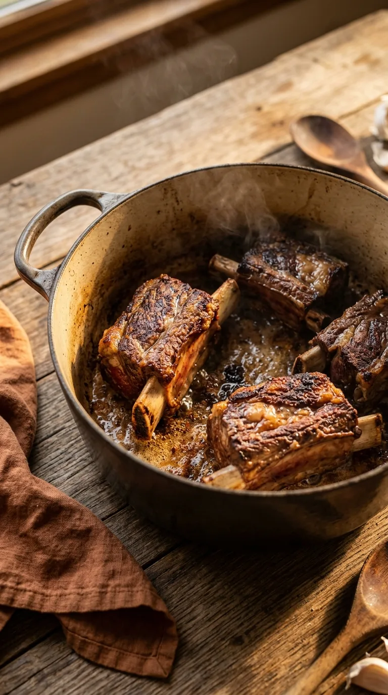 Beef Short Ribs: American Braised Beef with Mash – step 2: Sauté and deglaze