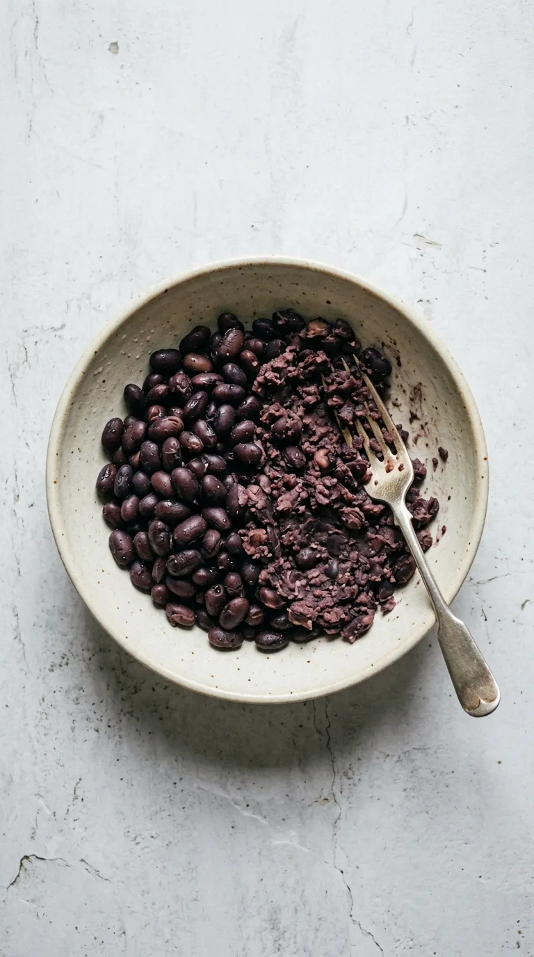 Beef Burgers with Black Beans: Mexican Style Patties – step 2: Mash the beans