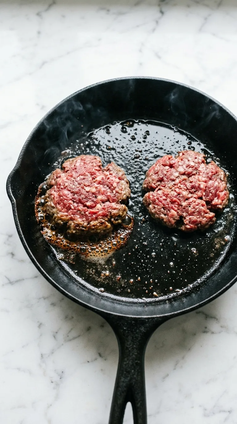 Hamburger: American Beef Burger – step 4: Sear the burgers