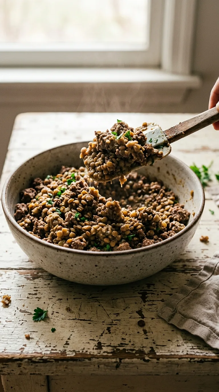 Beef Burgers with Lentils: Protein-Packed Halal Patties – step 2: Mix the ingredients