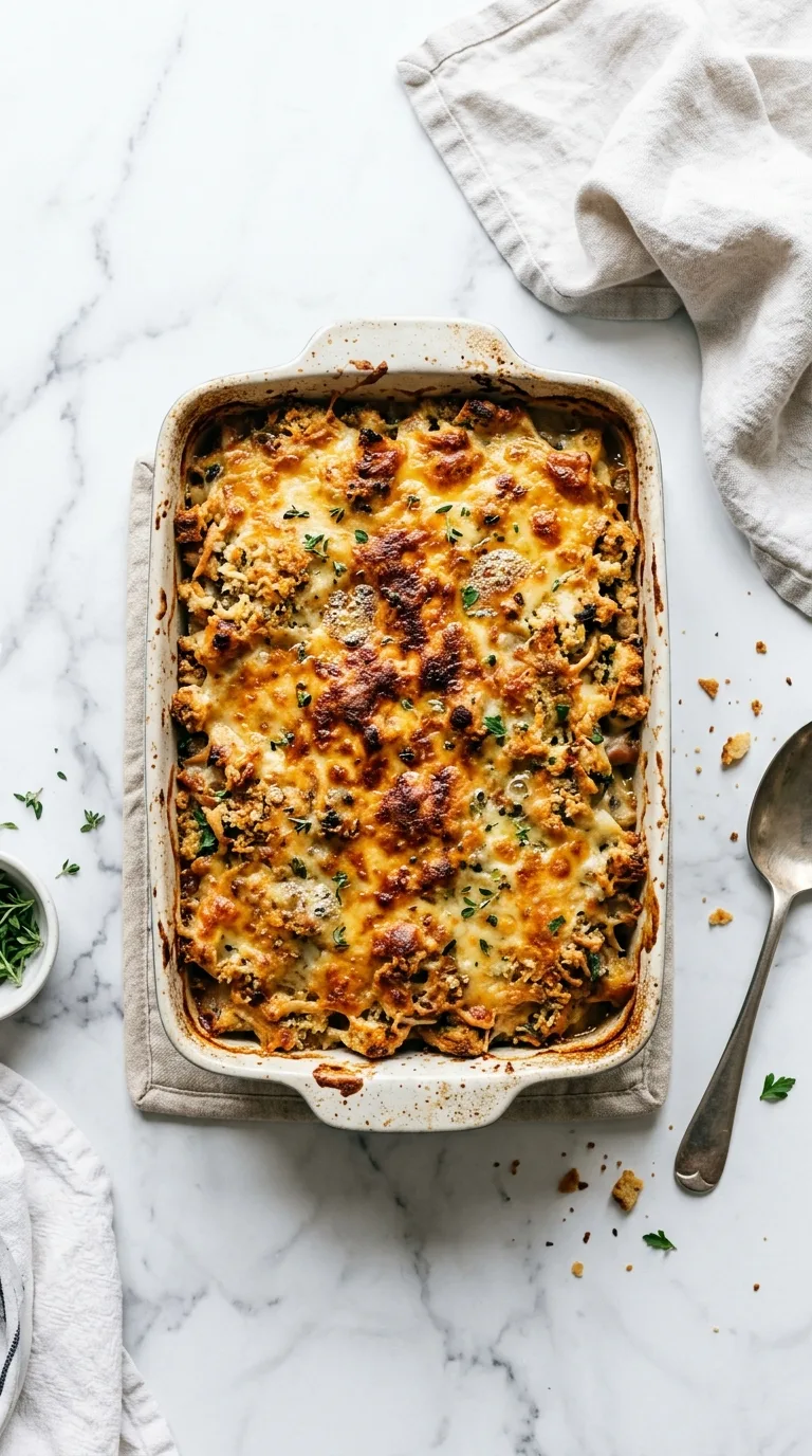 Chicken Butternut Squash Stuffing Casserole: American Bake – step 6: Bake and rest