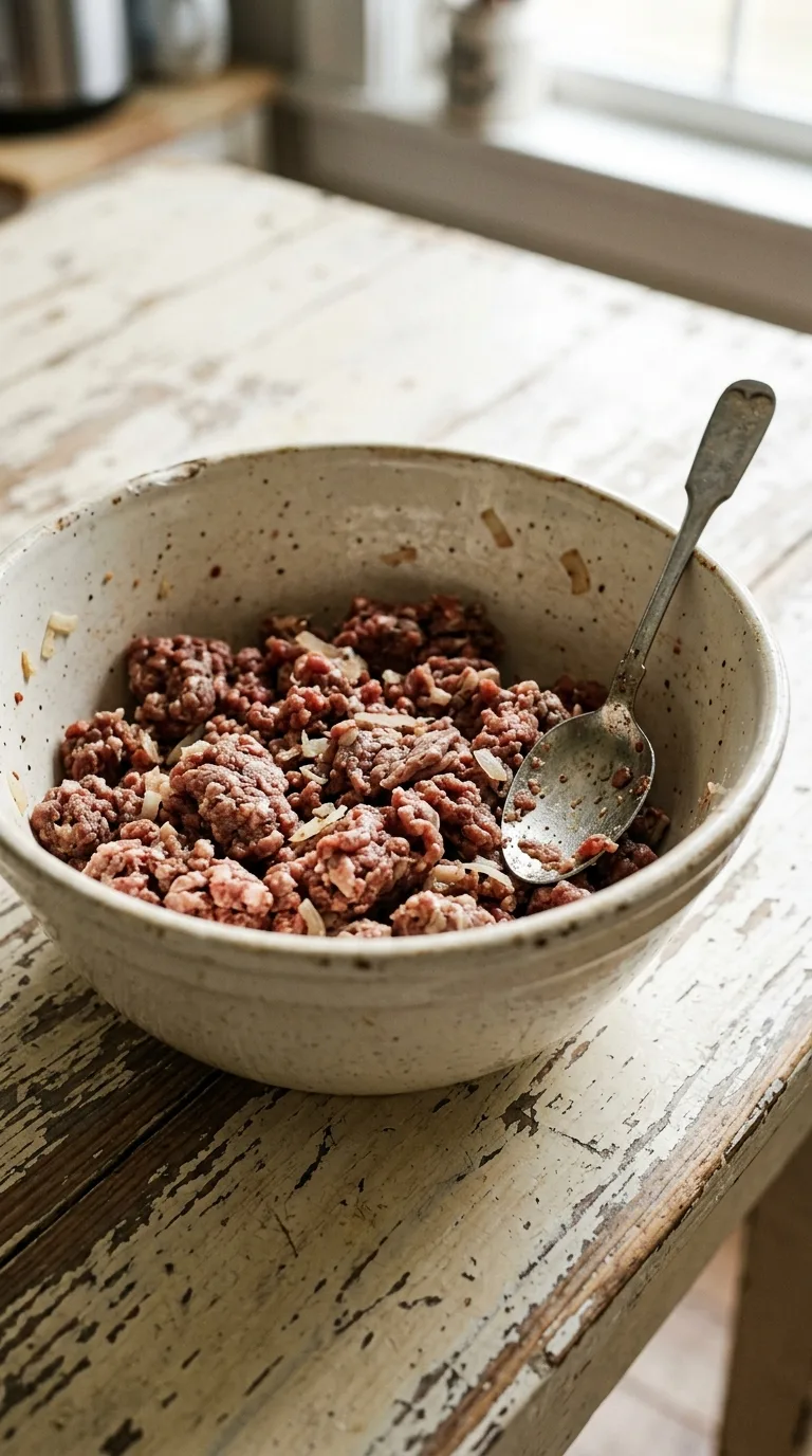 Beef Burgers with Onion Soup Mix: Savoury American Patties – step 2: Mix the beef