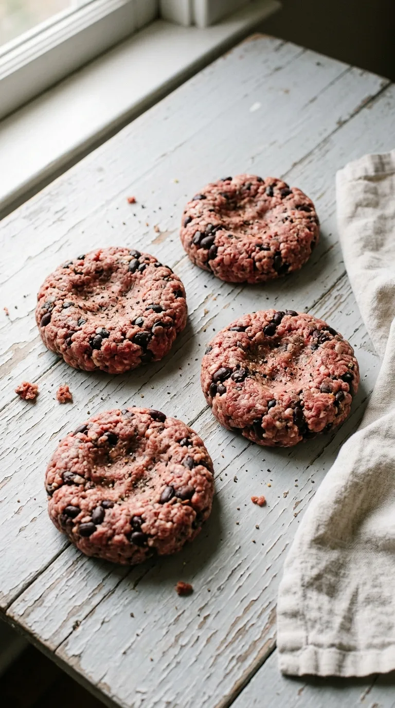 Beef Burgers with Black Beans: Mexican Style Patties – step 5: Shape the patties