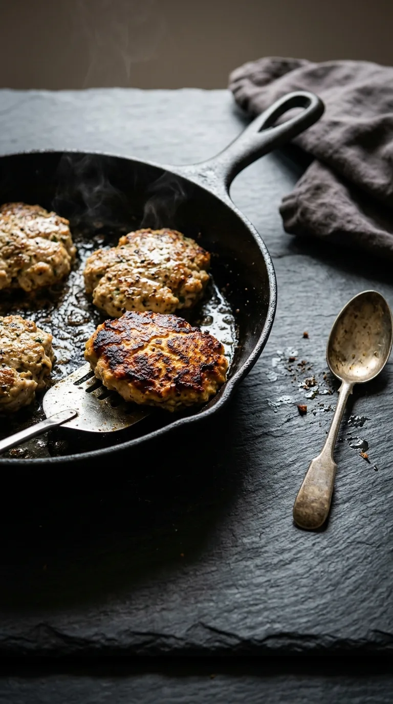 Chicken Satay Burgers: Asian Peanut Patties – step 3: Sear the meat