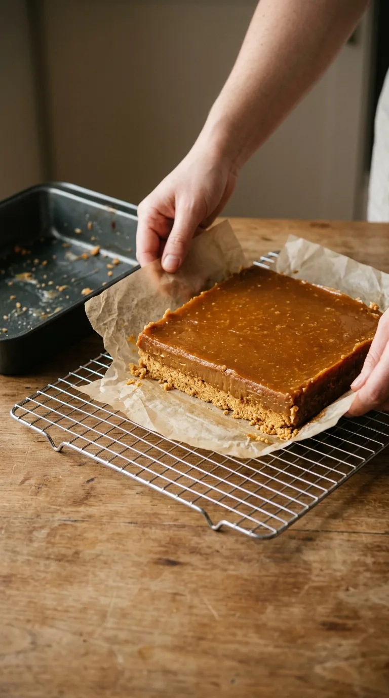 Caramel Slice: Butter Crust Dessert with Chocolate – step 8: Chill and slice