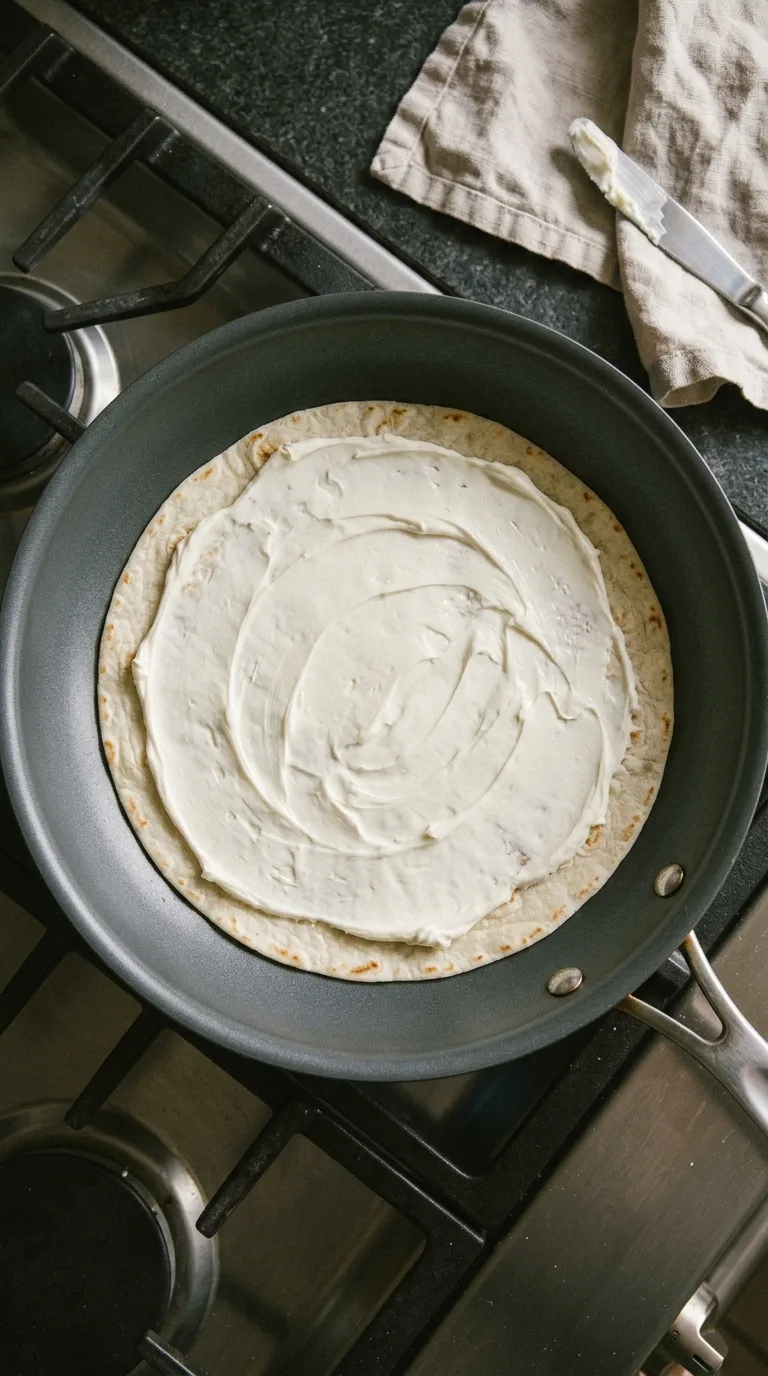 Strawberry Quesadilla: Sweet Tortilla Dessert – step 2: Apply the cheese