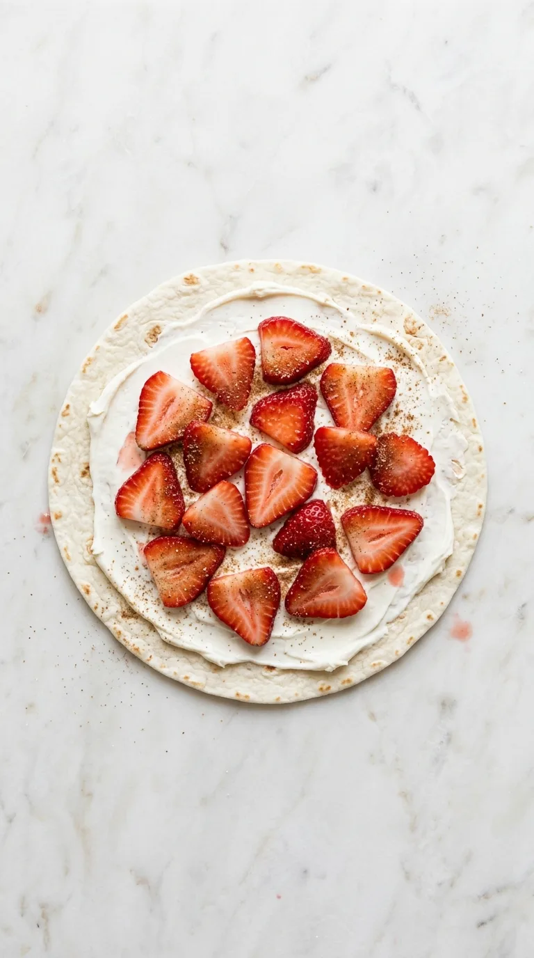 Strawberry Quesadilla: Sweet Tortilla Dessert – step 3: Add sweet fillings