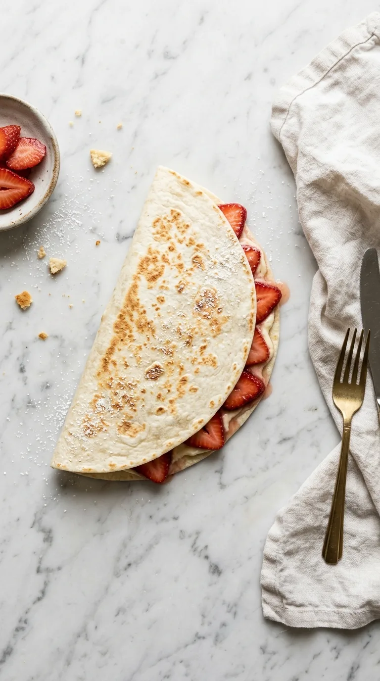 Strawberry Quesadilla: Sweet Tortilla Dessert – step 4: Seal the quesadilla