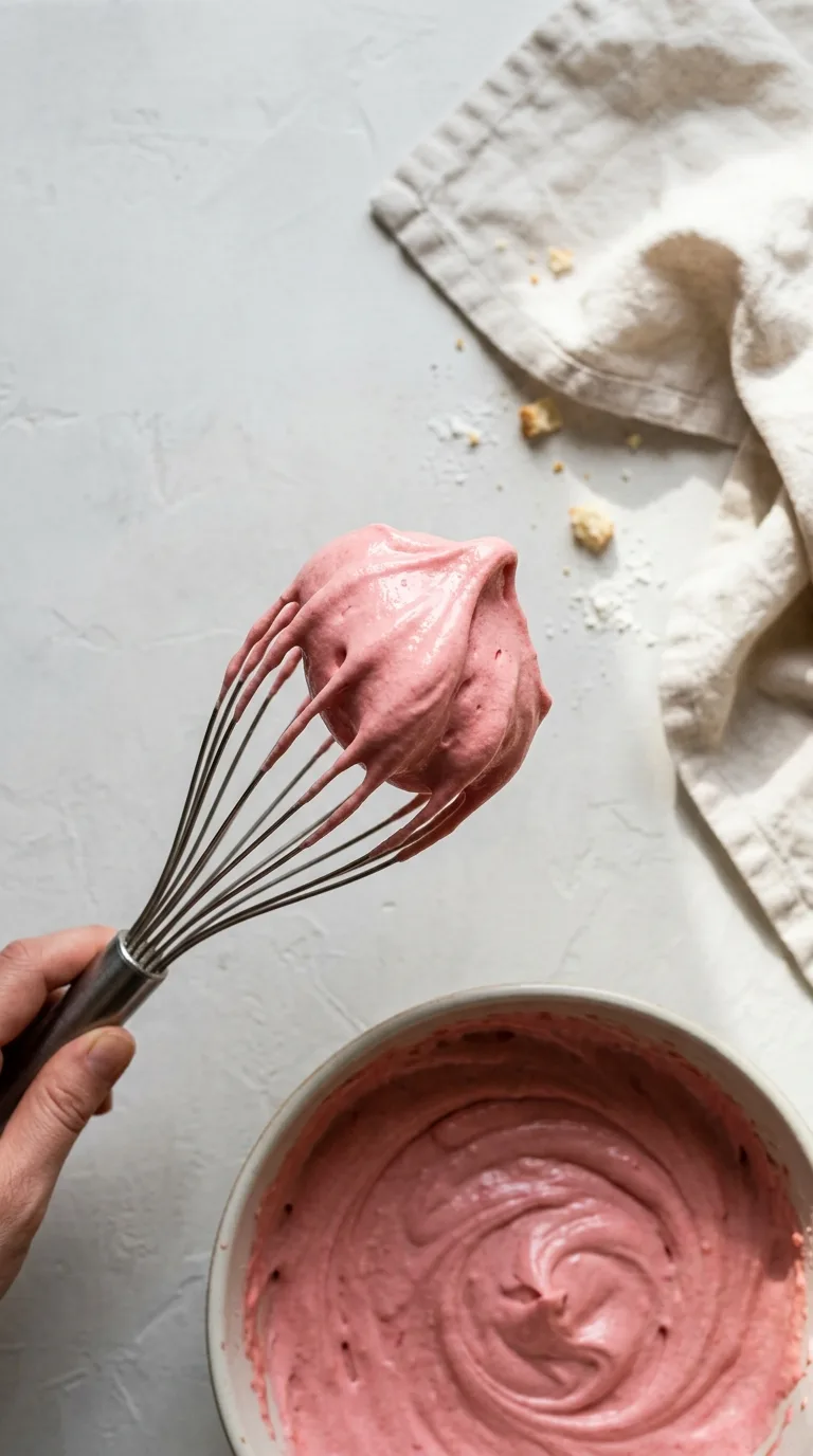 Strawberry Zephyr: Airy Strawberry Meringue Treat – step 5: Fold in syrup