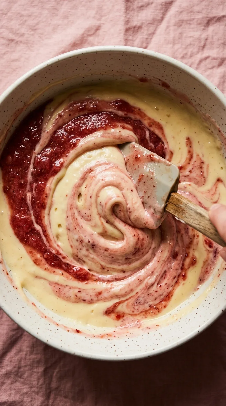 Strawberry Zabaglione: Italian Fruit Custard – step 6: Fold in puree