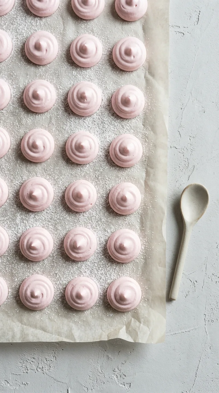 Strawberry Zephyr: Airy Strawberry Meringue Treat – step 6: Pipe the rounds