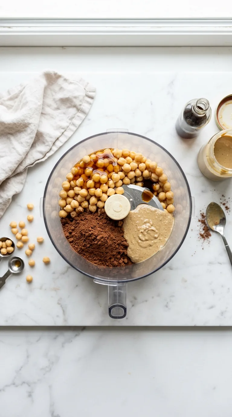 Chocolate Vegan Dessert Hummus: Sweet Chickpea Spread – step 2: Combine the base