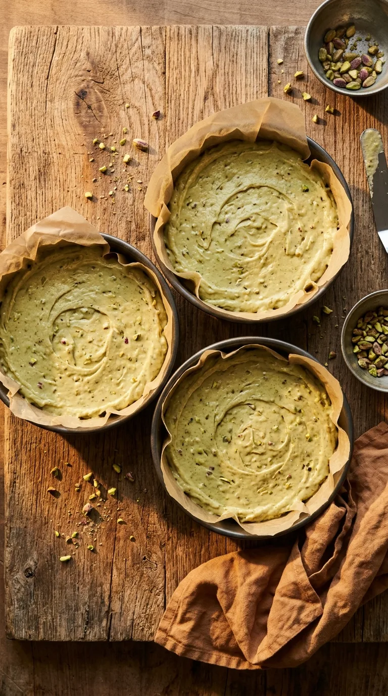 Vegan Pistachio Cake: Nutty Mediterranean Dessert – step 4: Prepare the pans