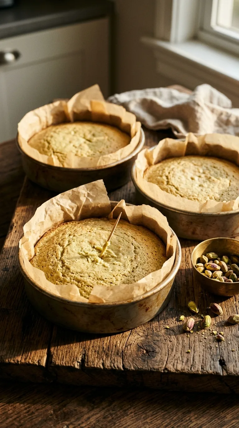Vegan Pistachio Cake: Nutty Mediterranean Dessert – step 5: Bake the cakes