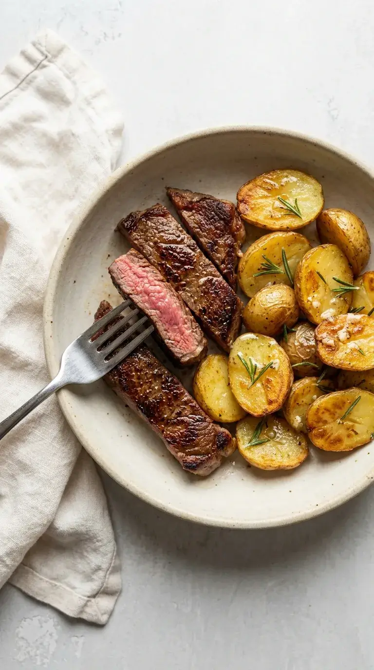 Garlic-Butter Steak Strips and Potatoes: American Skillet Dinner
