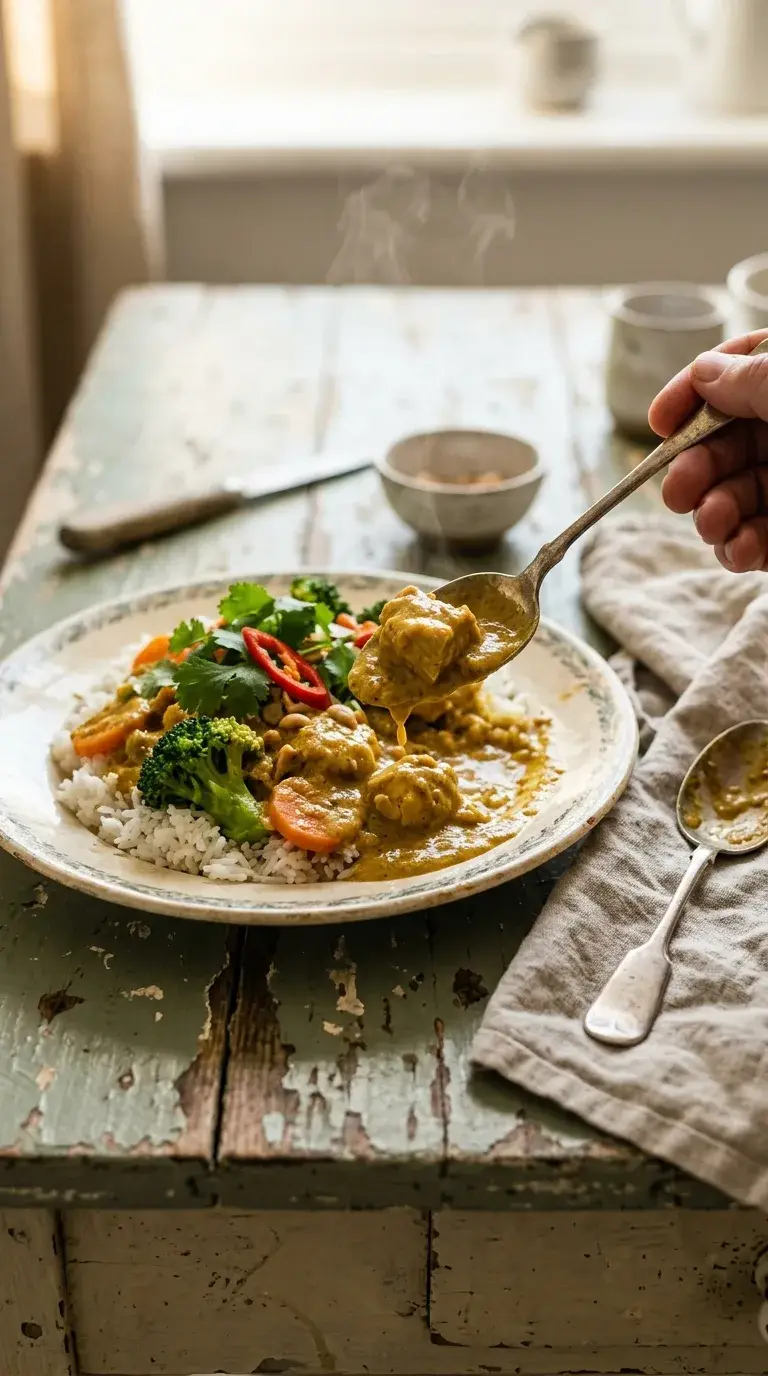Chicken Satay Yellow Curry: Coconut and Peanut Stew