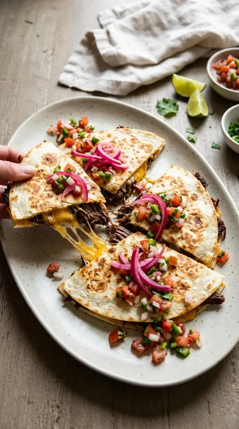Beef Short Rib Quesadilla: Mexican Braised Beef Melts