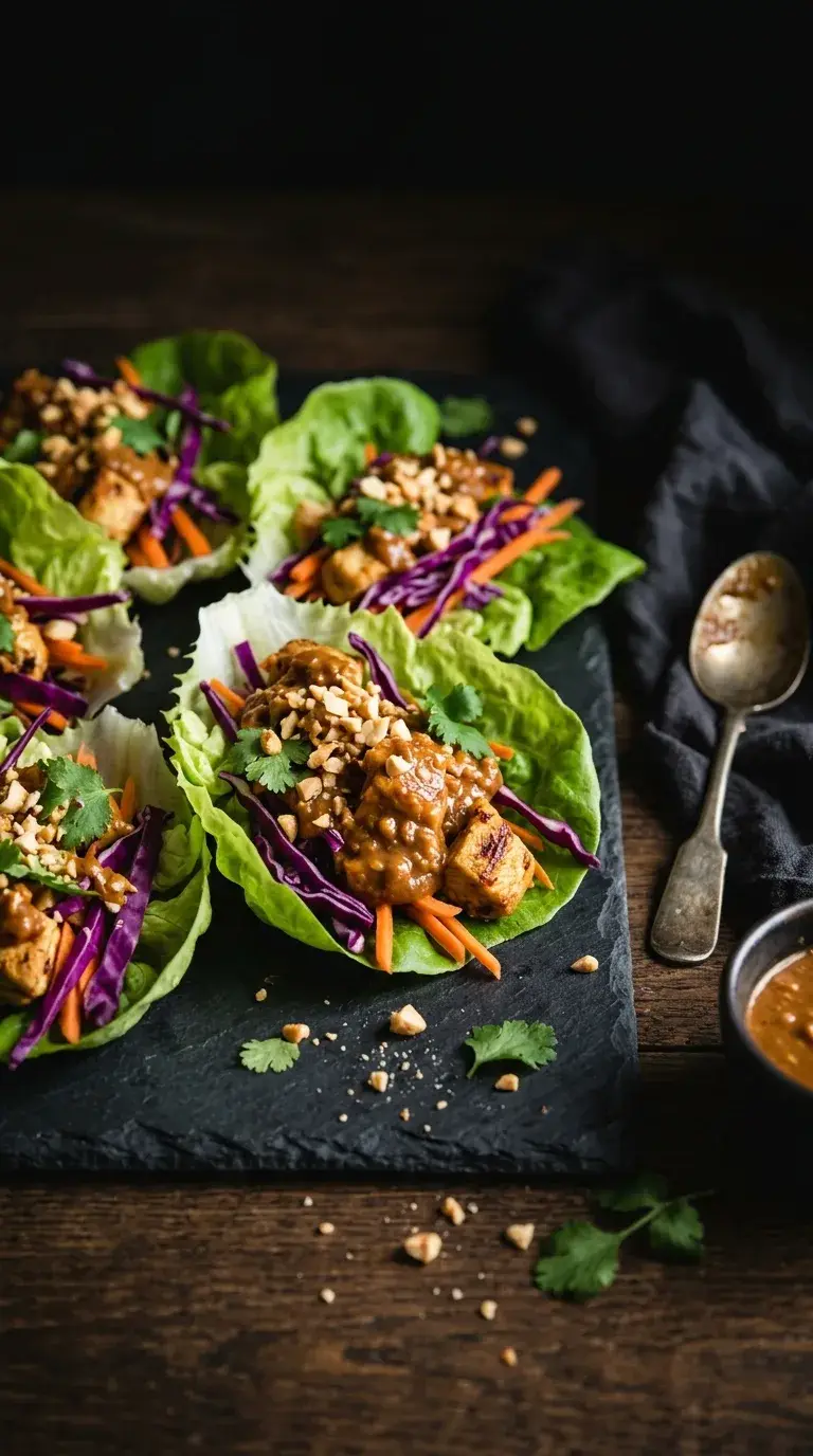 Chicken Satay Lettuce Wraps: Asian Protein Appetisers