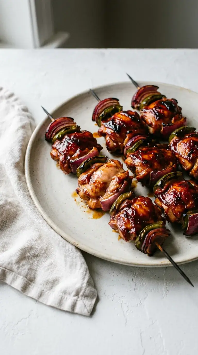 BBQ Chicken Thigh Kebabs: Smoky Glazed Grilled Skewers