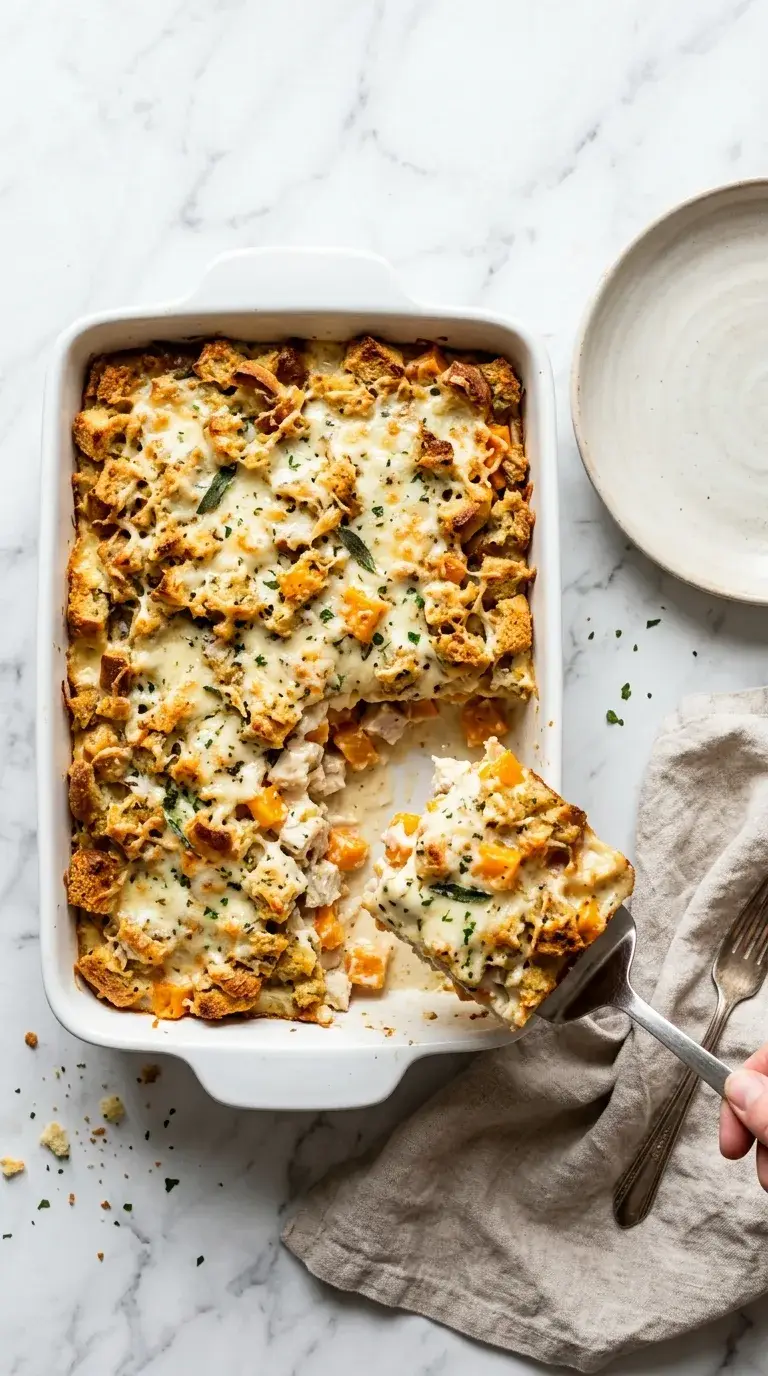 Chicken Butternut Squash Stuffing Casserole: American Bake