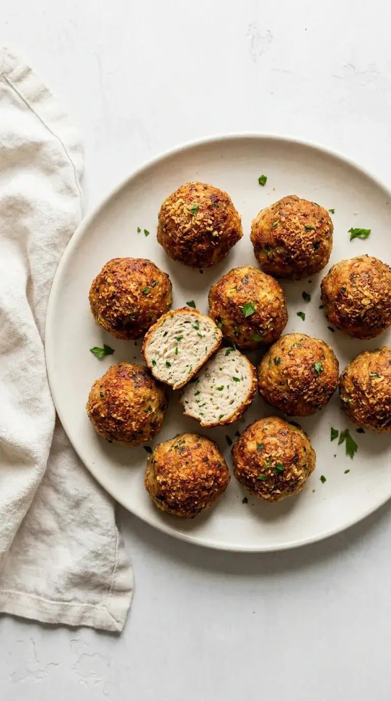 Turkey Meatballs: Parmesan-Herb Oven-Baked Bites