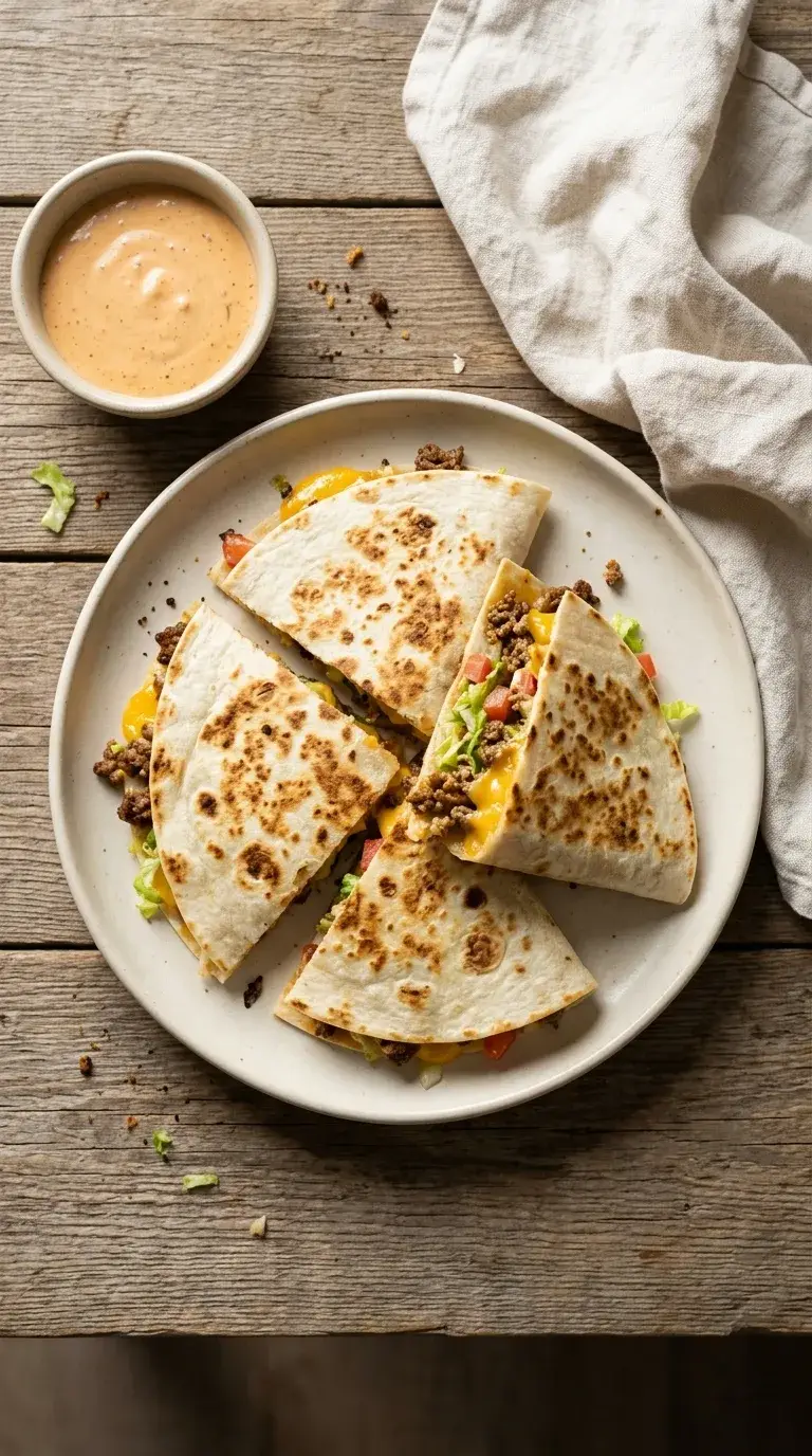 Beef Burger Quesadilla: Mexican Fusion Grilled Wrap