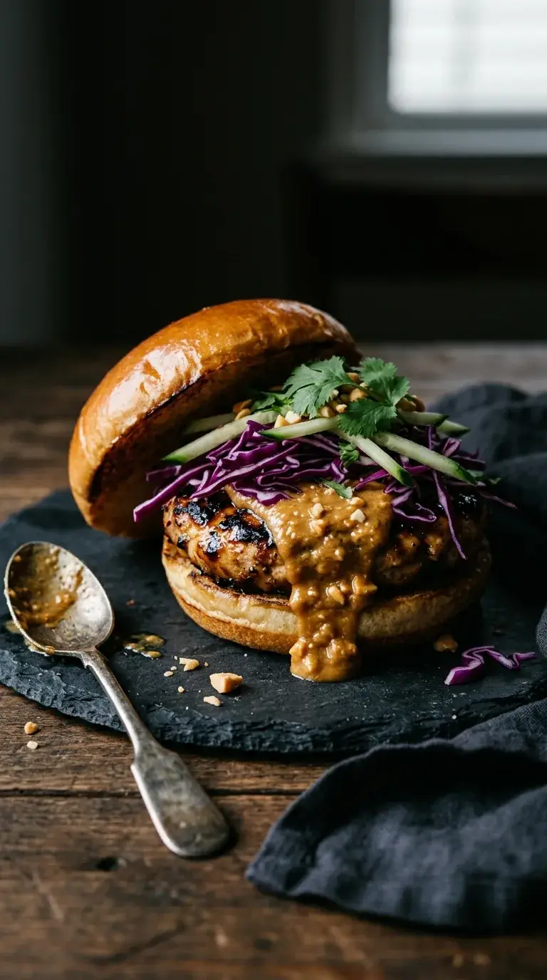Chicken Satay Burgers: Asian Peanut Patties