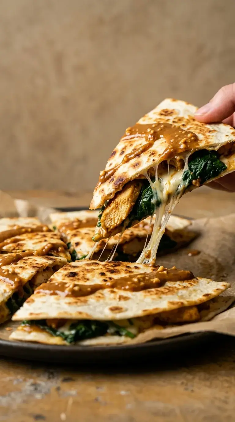 Chicken Satay Quesadilla: Mexican Thai Fusion
