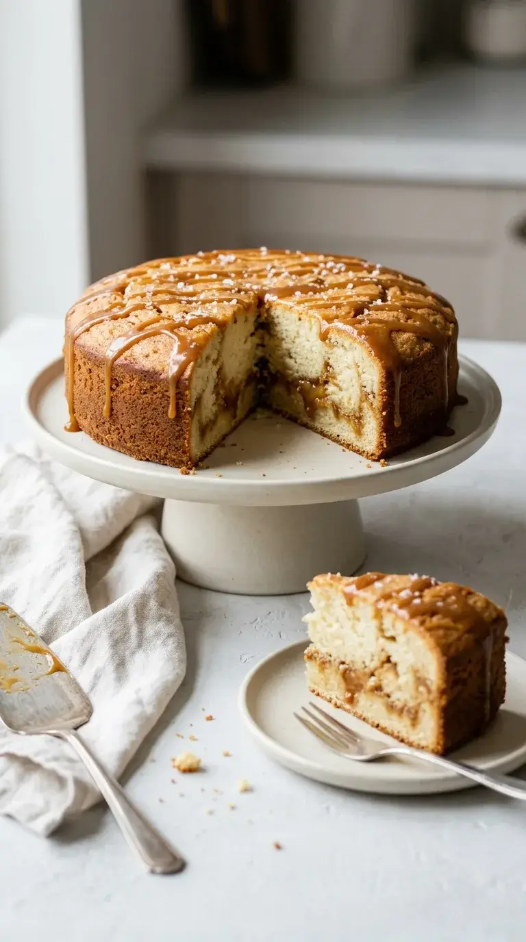 Salted Caramel Yogurt Cake: Sweet Marbled Dessert