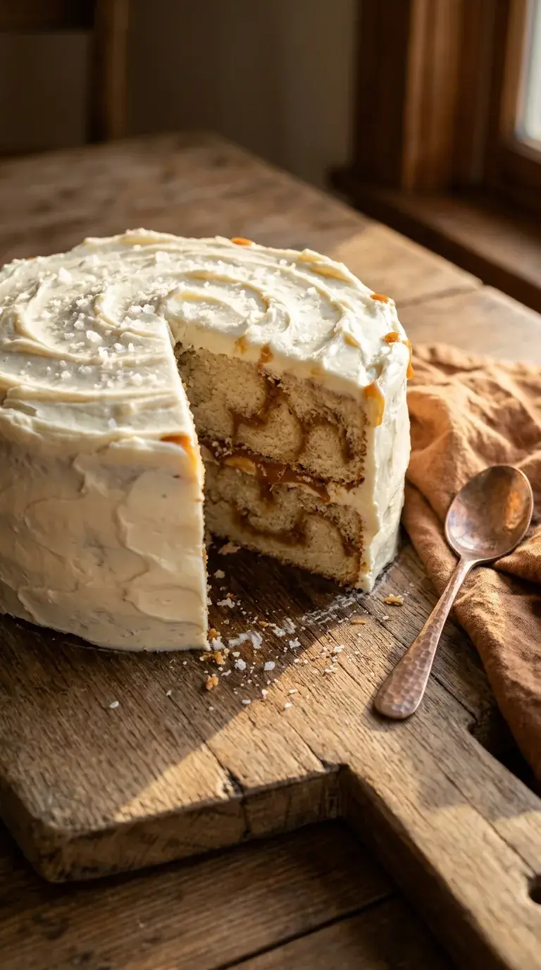 Salted Caramel Vanilla Cake: American Layer Cake