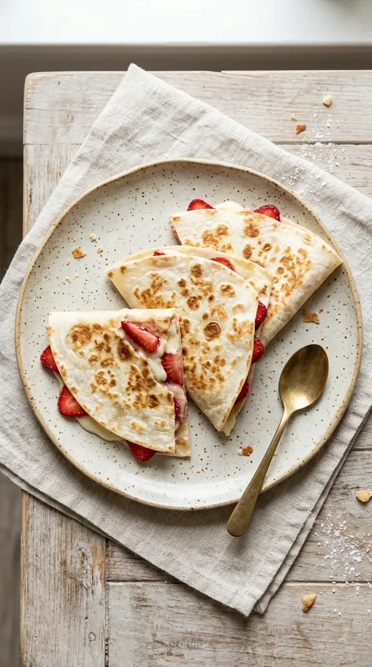 Strawberry Quesadilla: Sweet Tortilla Dessert