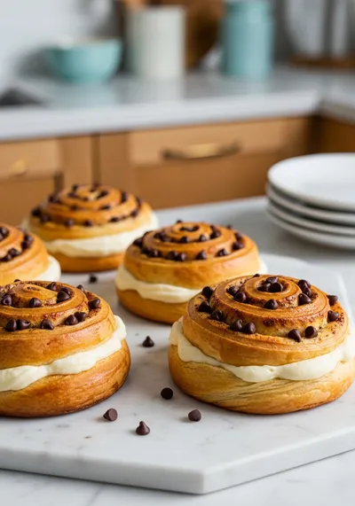 Brioches Roulées Crème Vanille et Pépites de Chocolat