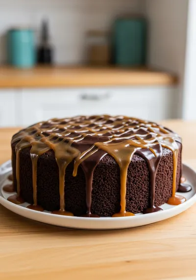 Moist Chocolate Caramel Cake (One Bowl)