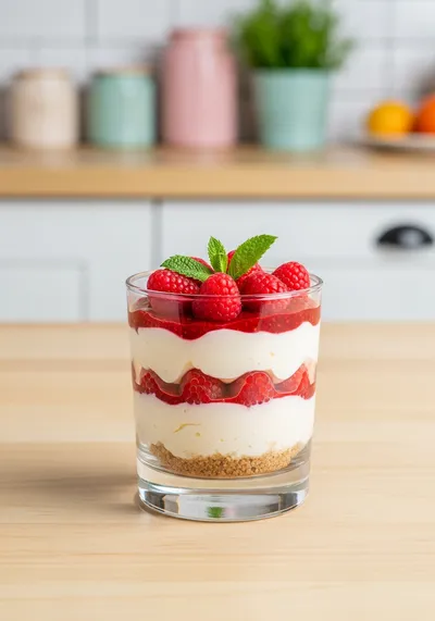 Raspberry Cheesecake in a Glass