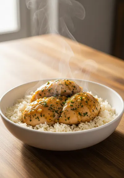 Slow Cooker Lemon Herb Chicken and Rice