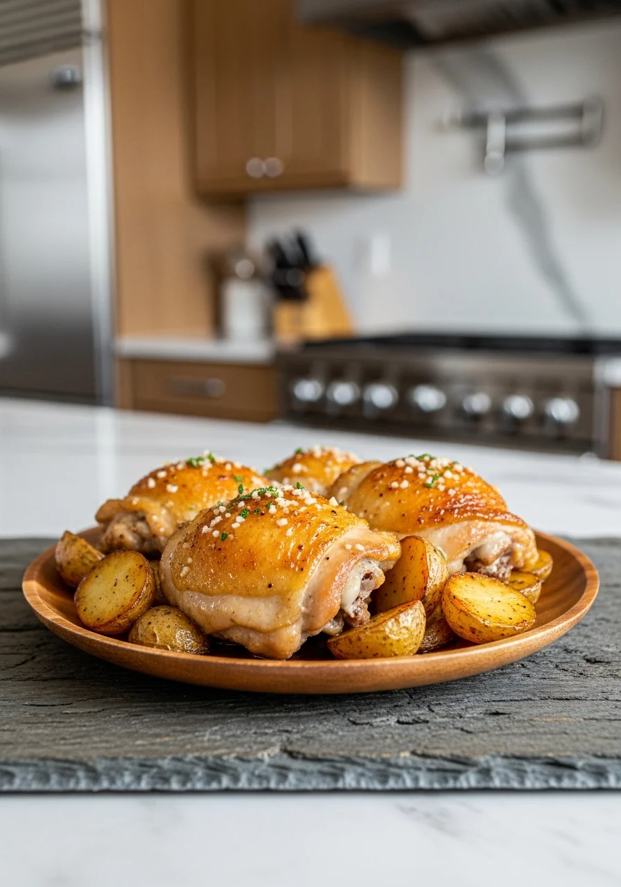 Slow Cooker Parmesan Garlic Chicken & Potatoes